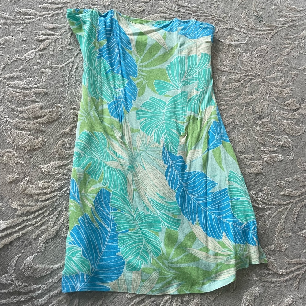 Tropical Leaf Print Dress